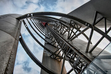 Looking up through structure