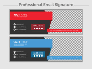 Email signature or email footer and personal social media cover design