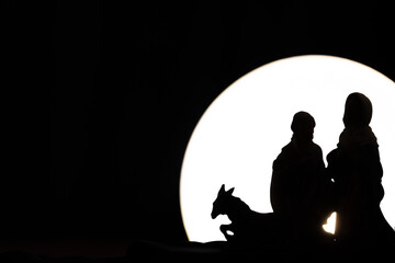 Nativity Scene black and white silhouette