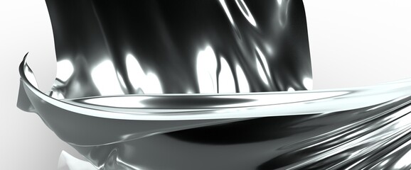 Naklejka premium Abstract of white lines background, Minimal dynamic shape, 3d renderin