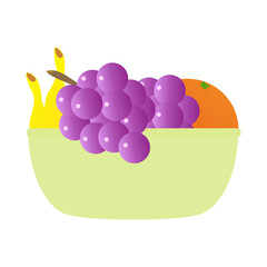 A bowl  of fruits, food illustration, eps 10