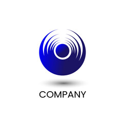 telecommunications logo template design with blue color