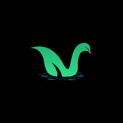swimming swan and leaf logo 