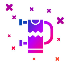 Color Heated towel rail icon isolated on white background. Gradient random dynamic shapes. Vector