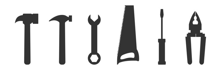 Tools icons set. Instruments signs collection. Tool simple icon. Vector illustration. Wrench and screwdriver. support, Service