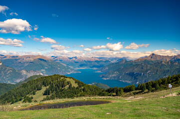 Panorama on Lake Como, photographed from Monte San Primo, with Bellagio and all the mountains that overlook it.
