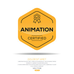 Creative (Animation) Certified badge, vector illustration.