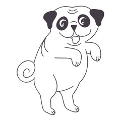 Dog standing on hind legs icon