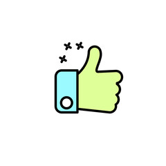 Thumb up concept line icon. Simple element illustration. Thumb up concept outline symbol design.