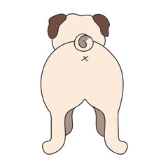 The dog turned his back icon