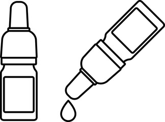 Dropper bottle icon isolated on white background.
