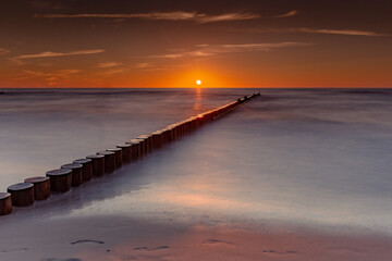 Sunset on the Baltic Sea in Rowy