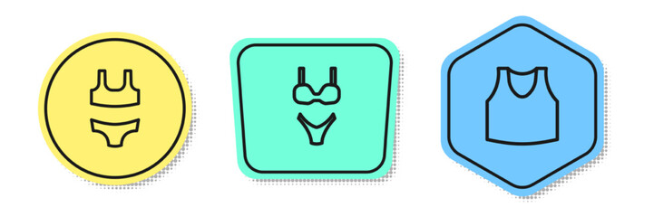 Obraz premium Set line Swimsuit, and Undershirt. Colored shapes. Vector