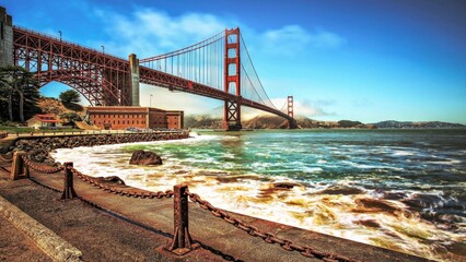 ponte, california, ponte golden gate, estrutura, oceano, céu