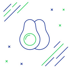 Line Avocado fruit icon isolated on white background. Colorful outline concept. Vector