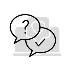 bubble chat question concept line icon. Simple element illustration. bubble chat question concept outline symbol design.