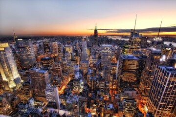 noite, cidade, horizonte, perspectiva, paisagem urbana, distância, céu