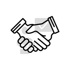 Handshake concept line icon. Simple element illustration. Handshake concept outline symbol design.