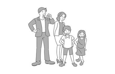 笑顔の明るい家族