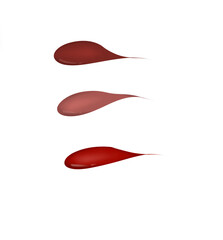 red lipstick colors isolated on white