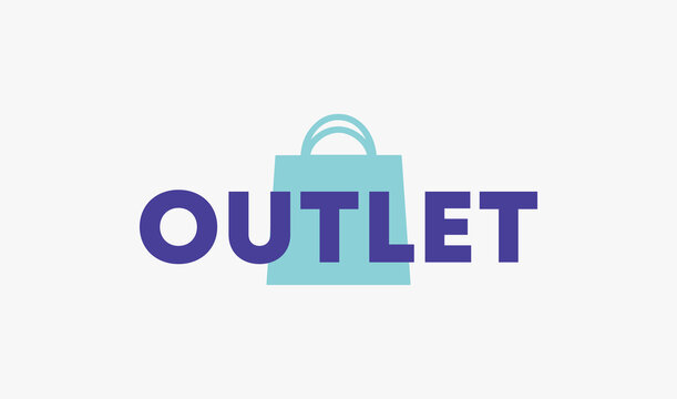 Bag vector. Outlet promotion, sales, offer