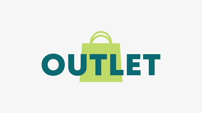 Green bag design. Outlet promotion. Sales, offer