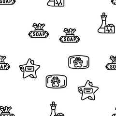 soap bar bath body care beauty vector seamless pattern thin line illustration