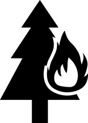 Forest Fire Simple vector icon design illustration.
