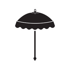 Beach sun protective umbrella icon | Black Vector illustration |