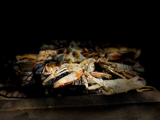 blue crab cooked on the grill