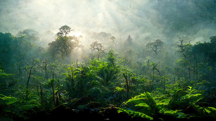 Fototapeta na wymiar Rain forest - image generated by AI