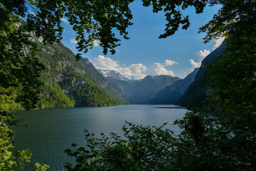 Fototapeta na wymiar beautiful view of lake Koenigssee, Berchtesgaden national park