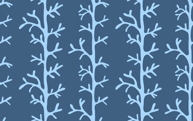 Naklejka premium Flora abstract branches seamless leaves pattern for kitchen textiles and fabrics and linens and wrapping