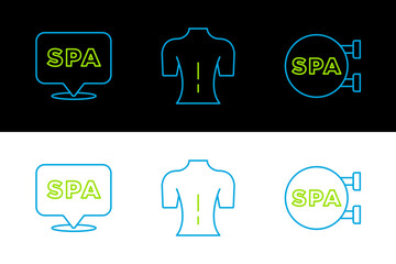 Set line Spa salon, and Massage icon. Vector