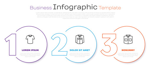 Set line T-shirt, Shirt and . Business infographic template. Vector