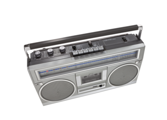 Retro boombox stereo isolated.