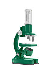 Green microscope isolated.