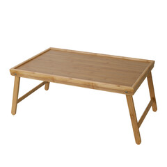 breakfast tray made of bamboo isolated without background