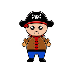 cute vector illustration of a pirate with a funny expression