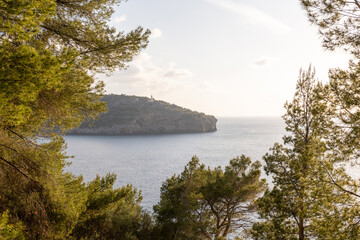 Pictures from the evening walk on the coast of Mallorca with a magnificent view over the Mediterranean Sea in the evening sun.