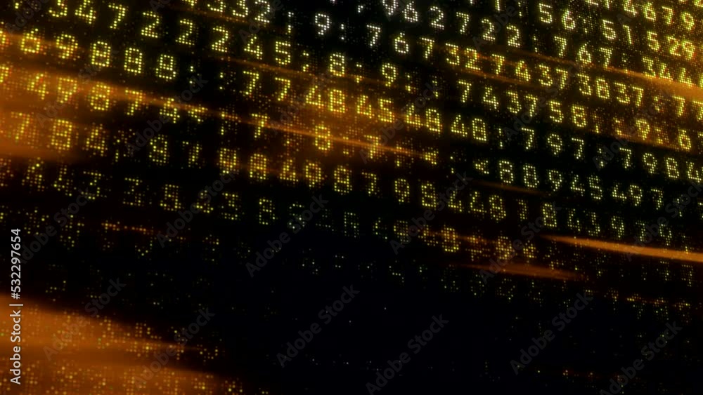 Poster code of changing numbers, concept of digital world and matrix effect. motion. plexus pattern in cybe