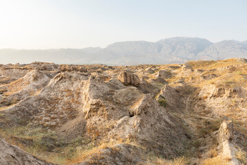 Fototapeta na wymiar Panjakent, Sughd Province, Tajikistan. Ruins on the ancient city of Panjakent.