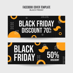 Black Friday sale banner. Social media vector illustration template for website and mobile website development, email and newsletter design, marketing material.