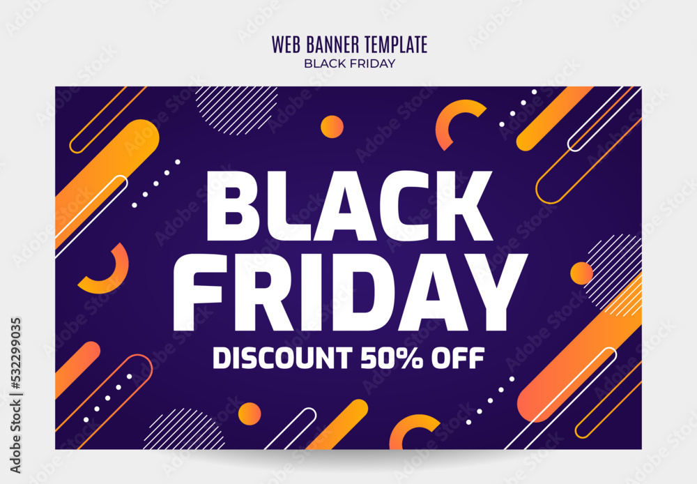 Wall mural black friday sale banner. social media vector illustration template for website and mobile website d