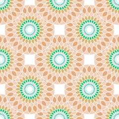 Abstract geometric floral seamless circle flower pattern for wrapping paper and clothes print and kids accessories