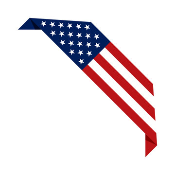 Corner ribbon USA flag