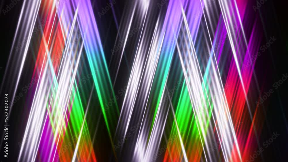 Poster animation of moving rays of colorful prism. motion. moving 3d pattern with sand stripes. geometric p