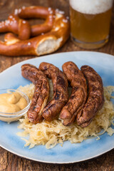 sausages on a plate