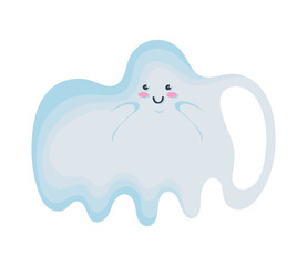 cute ghost scaring halloween