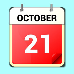 day on the calendar, vector image format, october 9
